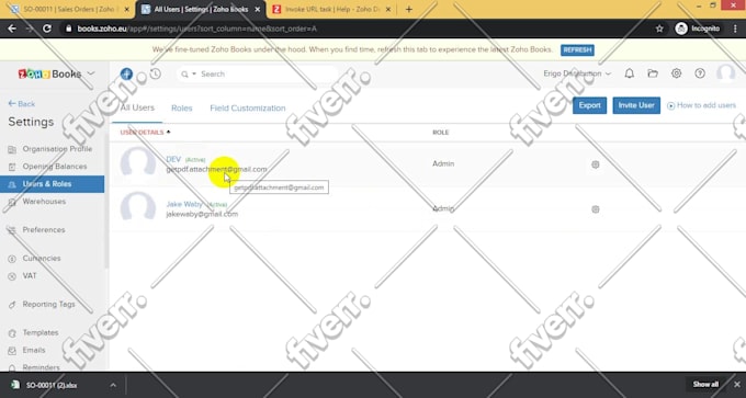 do third party API integration with zoho