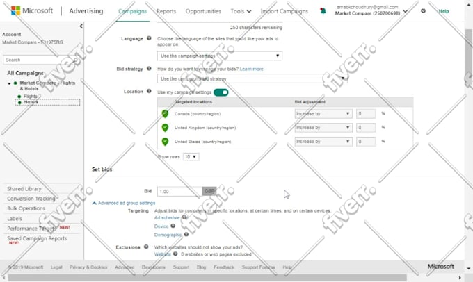 setup, optimize and manage bing PPC ad campaigns