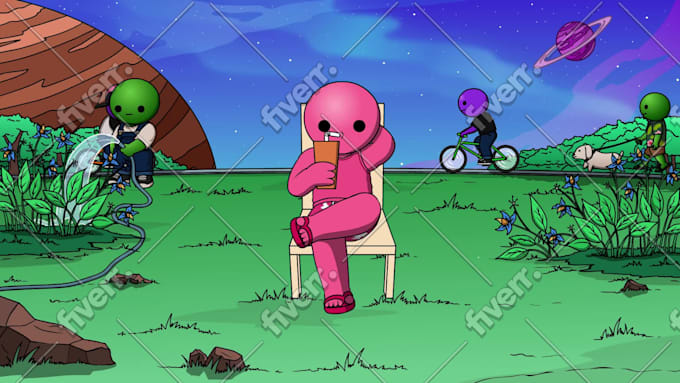 create 2d cartoon character animation