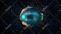 create nice spin globe animation with logo and text