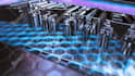 create a stunning dark 3d logo intro with neon glow animation