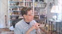 create a relaxed conversational video looking to the side