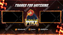 create animated outro video for kick, twitch or youtube