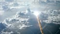 create space shuttle launch reveal logo animation