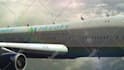 add your logo on flying boeing airplane video