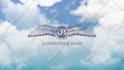 do jet plane fly through sky clouds logo reveal intro opener