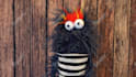 create a fun video with a blue hairy monster puppet
