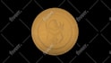 make 3d rotating coin logo animation spin loop, gold coin