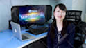 make a chinese female spokesperson video in real office background