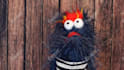 create a fun video with a blue hairy monster puppet
