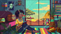 create lofi, anime style illustrations and animated loops