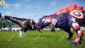 create epic dinosaur superheroes battle animation