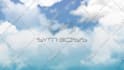 do jet plane fly through sky clouds logo reveal intro opener