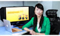make a chinese female spokesperson video in real office background