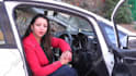 create female spokesperson video with real car background