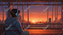 draw pixel art background and landscape