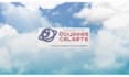 do jet plane fly through sky clouds logo reveal intro opener