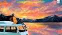 create a lofi, chill illustration, nft or background art