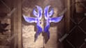create 3d ancient stone door open logo reveal intro animation