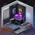 create an isometric 3d gaming room