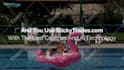 create this funny video ad of dogs chilling at the pool