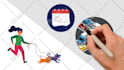 create animation on custom whiteboard videos very colorful