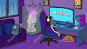 create cartoon looping animation starting soon, brb, offline
