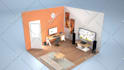 create a 3d isometric room  or scene in cinema 4d