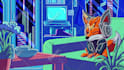 create pixel art animation lofi style in loop
