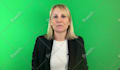 be your british video spokesperson on white screen with logo