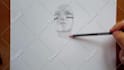 draw realistic pencil portrait drawing with video time lapse