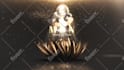 create golden lotus flower logo animation