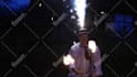 with fireworks on my head, juggle 3 fire clubs