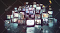 put your logo into lots of vintage tvs
