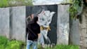 draw real graffiti character in the village