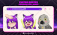 draw twitch emotes, animated emotes, sub badges for vtuber, discord and stream