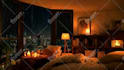 create cozy room rain video with customize design