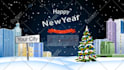 design santa christmas video animation  happy new year logo