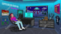 create cartoon looping animation starting soon, brb, offline
