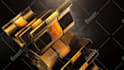 create dark gold silver 3d metallic logo intro animation