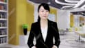 make a chinese female spokesperson video in real office background