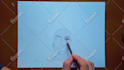 draw realistic pencil portrait drawing with video time lapse