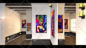 create realistic 3d art gallery slideshow video