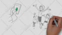 whitaboard video explainer with original drawing