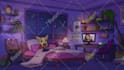 create looped animation for lo fi music video or twitch stream