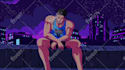 create pixel art animation lofi style in loop