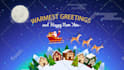 design santa christmas video animation  happy new year logo