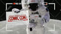 make astronaut on the moon logo reveal animation