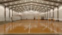 3d rendering sport complex, gym, stadium, indoor academy, pickleball court video