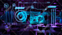 make 3 hologram,futuristic,hud 3d logo intro animation